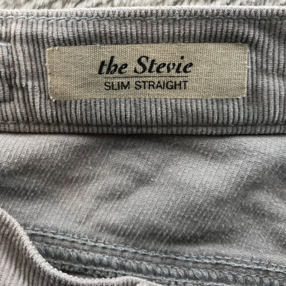 Adriano Goldschmied Womens Corduroy Pants Size 27R Stevie Slim Straight Gray - Picture 3 of 16